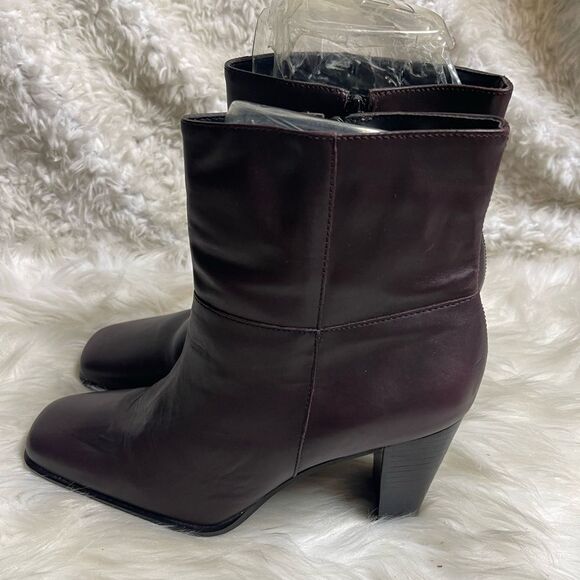 Vintage Bruno DE Milano Made In Brazil Leather dark brown ankle boots SZ9M - Picture 1 of 11